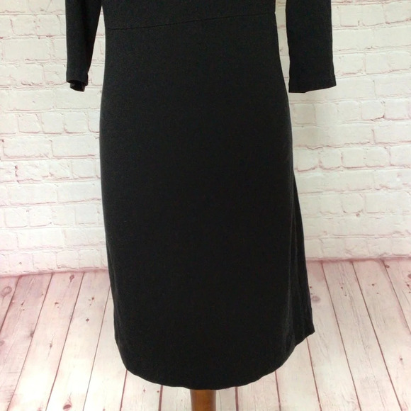 J. Crew Black Cowl Neck 3/4 Length Sleeve Pullover Dress - Size XS - Picture 3 of 9